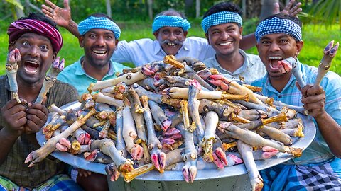 GOAT LEG FEET | Cooking & Eating in Village | Healthy Goat Leg Recipe