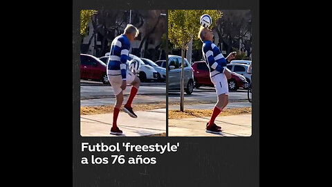 Hombre de 76 años se divierte practicando fútbol ‘freestyle’ en Argentina