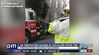 6 firefighters injured while battling Baltimore fire