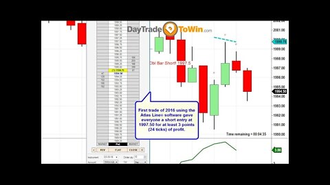 Atlas Line short trade first trade of 2016