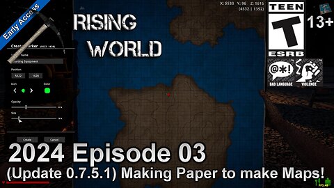 Rising World (Unity Version) (2024 Episode 03) Update 0.7.5.1 Making Paper to make Maps!