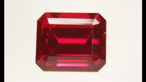 Unique Czochralski Pulled Ruby Octagon Emerald Cut 16x14 mm, 26.76 Carats