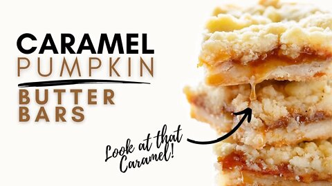 Caramel Pumpkin Butter Bars | www.iambaker.net