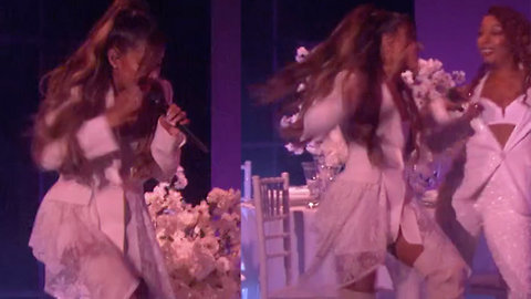 Ariana Grande Stumbles During Performance Of ‘Thank You, Next’