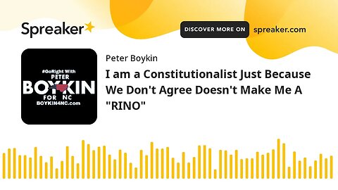 I am a Constitutionalist Just Because We Don't Agree Doesn't Make Me A "RINO"