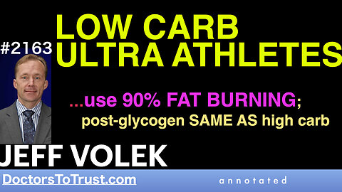 JEFF VOLEK k2 | LOW CARB ULTRA ATHLETES…use 90% FAT BURNING; post-glycogen SAME AS high carb