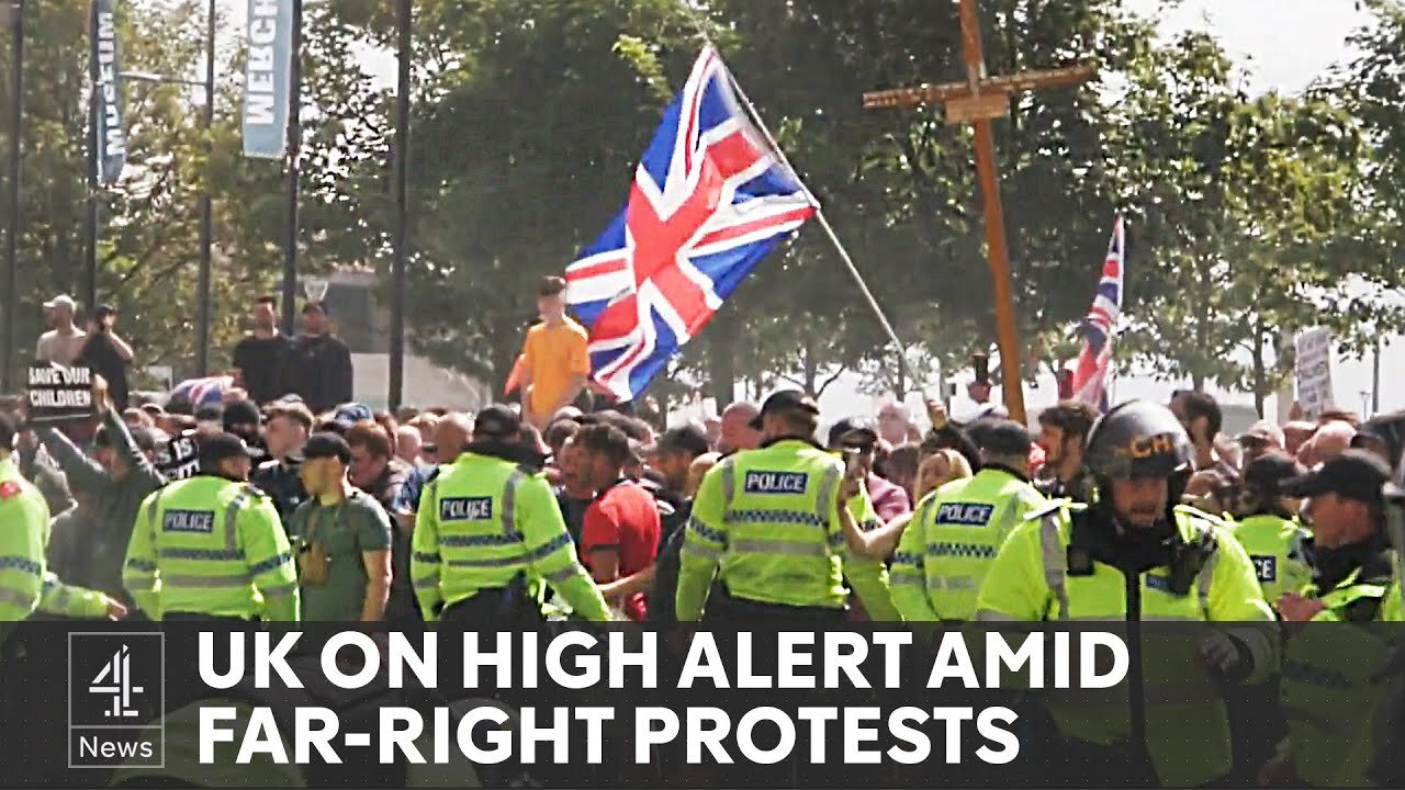 Prost And Riot Riot police separate far-right and counter protesters in several UK ...