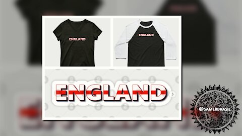 ENGLAND T-SHIRT, UNITED KINGDOM. SAMER BRASIL (TEEPUBLIC)