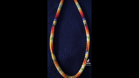 Contemporary style peyote stitch necklace