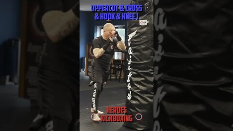 Heroes Training Center | Kickboxing "How To Double Up" Uppercut & Cross & Uppercut & Knee 1 #Shorts