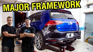 Replacing the Frame Rail on @HaydenSchreier Destroyed Golf R