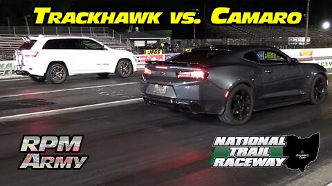 Chevy Camaro vs Grand Cherokee Trackhawk | Midnight Street Drags