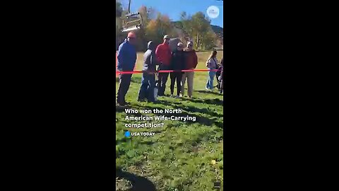 Couples compete in North American Wife-Carrying competition #Shorts