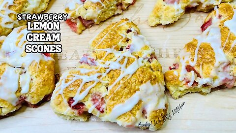 Strawberry Lemon Cream Scones