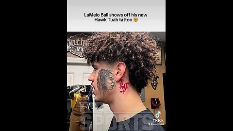 lamelo ball face tattoo hawk tuah