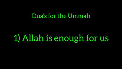 1) Allah is enough for us