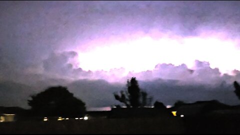 Lightening flashing as Cat 1 Hurricane Debbie rolls into South Georgia