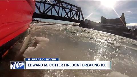 Breaking ice on the Edward M. Cotter Fireboat