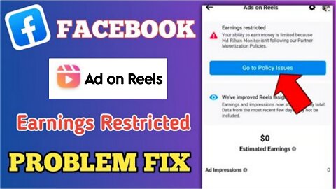 Ads on Reels || Earning Restricted kaise hataye | How to remove earning restricted on facebook