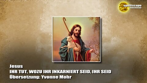 Jesus - IHR TUT, WOZU IHR INKARNIERT SEID, IHR SEID