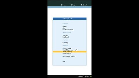 TALLY DATA EXPORT TO IN EXCEL FORMAT