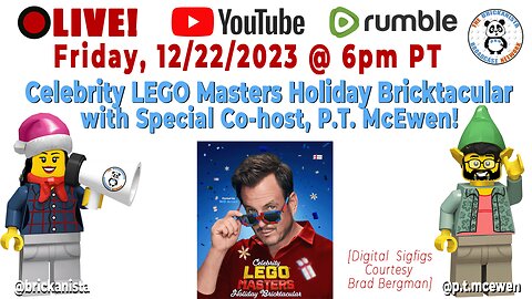 Celebrity Lego Masters Holiday Bricktacular with Co-Host, P.T. McEwen!