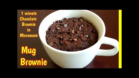 1 Minute Chocolate Mug Brownie in Microwave (Eggless) | Mug Brownie