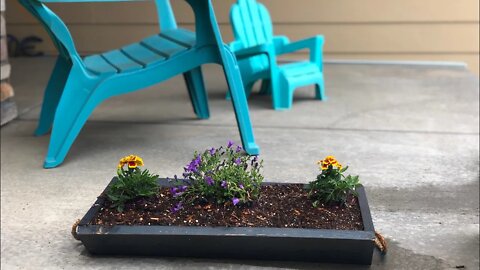 Building flower boxes with my daughter