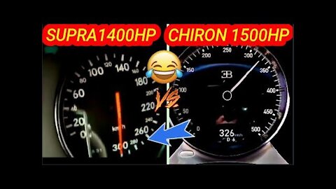 Toyota Supra 1400 HP vs Bugatti Chiron 1500 HP Acceleration Sound 0-300 #RollingRace 100-300km/h