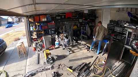 Metal storage rack for more space in a small workshop