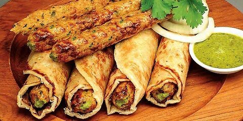 Restaurant Style Yummy Seekh Kabab Roll with home made white sauce.