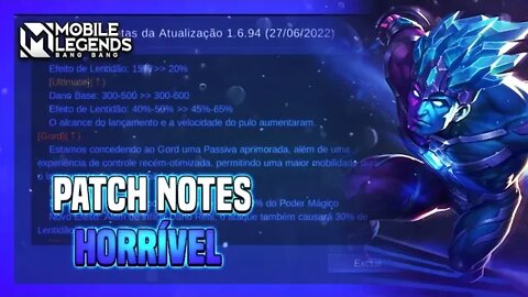 O PATCH NOTES MAIS DECEPCIONANTE DE TODOS? | ATUALIZAÇÃO JUNHO 2022 | MLBB