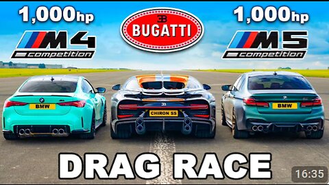 Bugatti Chiron Super Sport v 1,000hp BMW M4 and M5: DRAG RACE