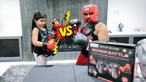 Evana VS Brother PLAY ARMOGEAR ELECTRONIC BOXING TOY FOR KIDS| INTERACTIVE BOXING GAME!!