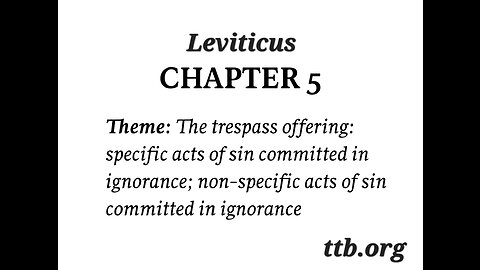 Leviticus Chapter 5 (Bible Study)