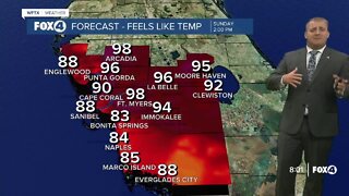 FORECAST: Sunny and hot start followed by storms and showers