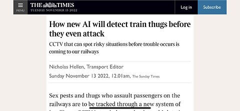 AI on trains to catch thugs?“Everyone will have to pay more tax”.US digital dollar 12 week trial