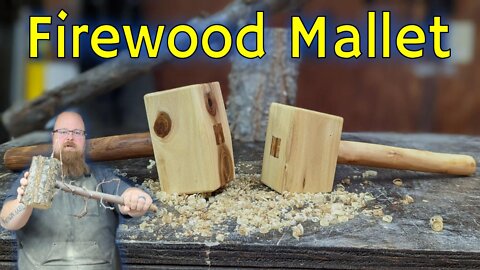 Making a Hammer out of Firewood - Woodworking Mallet