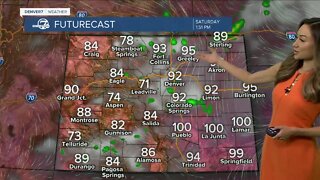 Warm, with a few storms Saturday