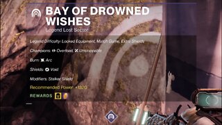 Destiny 2, Legend Lost Sector, Bay of Drowned Wishes on the Dreaming City 1-25-22