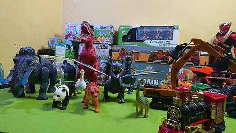 Drama Kereta Expres Tabrakan Dengan Kambing, Boboiboy Angin, Excavator, Dinosaurus, Truk Minyak