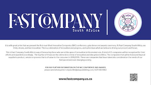 SOUTH AFRICA - Fast Company SA Most Innovative Company poster design (Graphics) (zCA)