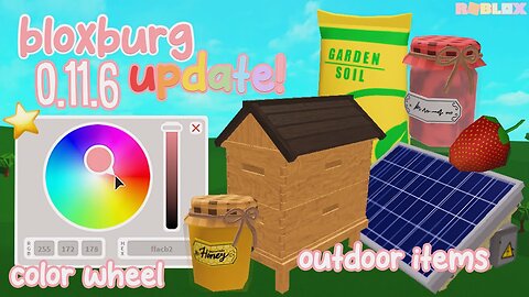 NEW BLOXBURG UPDATE! COLOR WHEEL, GARDENING, BEES & More *0.11.6* Roblox #bloxburg 🐝