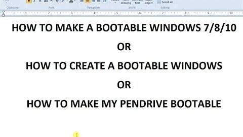 How To Create Bootable Pendrive For Windows 10, 8, 7 | How To Boot Windows On Pendrive, Bootable USB