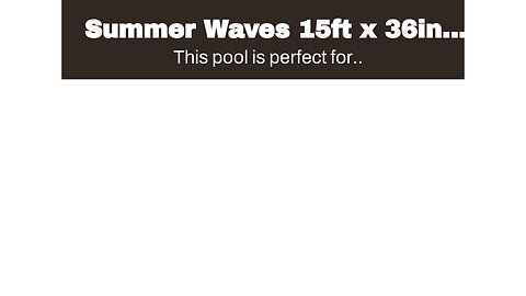 Summer Waves 15ft x 36in Quick Set Inflatable Above Ground Swimming Pool with Filter Pump