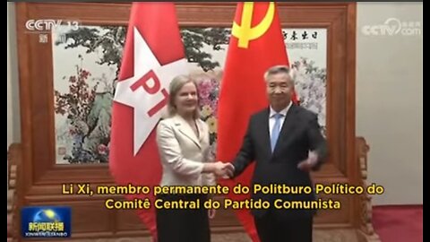 Gleisi Hoffmann e Li Xi RED em reportagem para o canal China Central Television