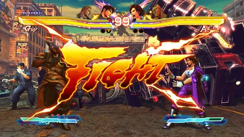 Street Fighter X Tekken: Guy (Alternate Costume) & Abel vs Asuka & Sagat - 2K 1440p