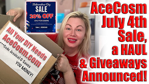 Live AceCosm July 4th Sale, Haul and Giveaways! Code Jessica10 saves you 20% off during the sale