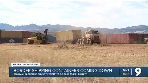 Shipping container border wall removal begins in Cochise County