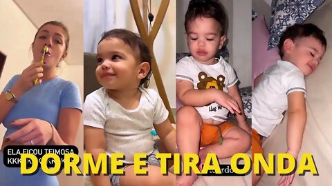 MIGUEL FAZENDO GRAÇA PRA EMILY QUANDO TENTA ACORDAR | PUXOU A MAMÃE